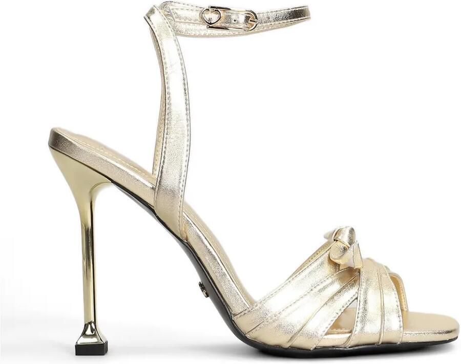 Gold & Rouge Naisa-M metallic sandalen met strikdetail Goud