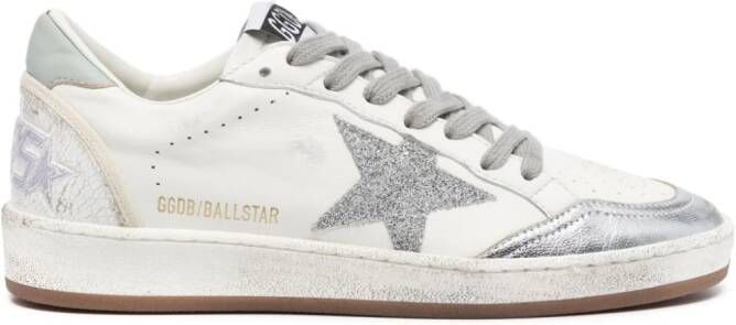 Golden Goose Ballstar leren sneakers met glitter Wit