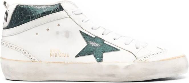 Golden Goose Mid Star sneakers met gebarsten effect Beige