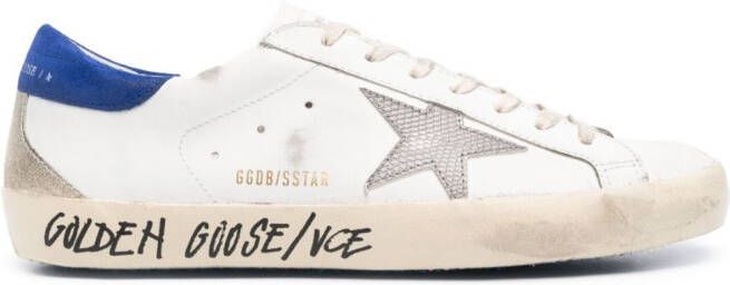 Golden Goose Super-Star gerafelde sneakers Wit