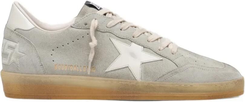Golden Goose Ball Star in light gray suede with white leather star sneakers Grijs