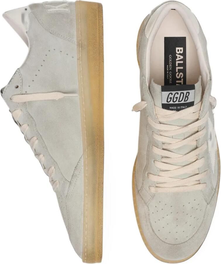 Golden Goose Ball Star in light gray suede with white leather star sneakers Grijs - Foto 2