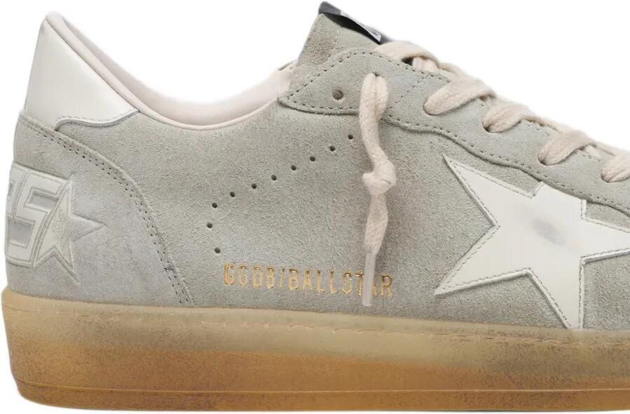 Golden Goose Ball Star in light gray suede with white leather star sneakers Grijs - Foto 3