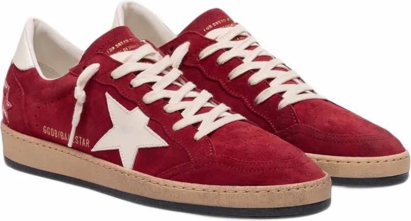Golden Goose Ball Star in red suede with white star sneakers Rood - Foto 4