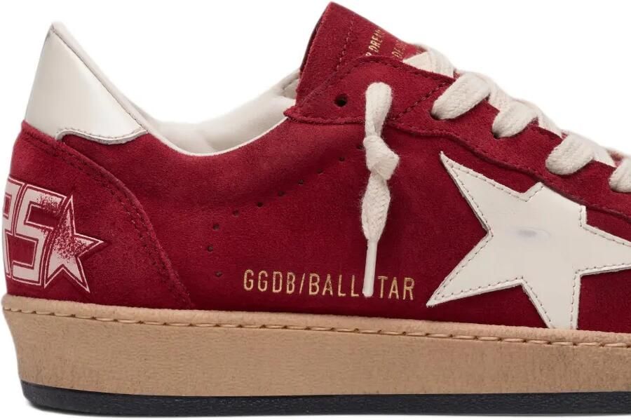 Golden Goose Ball Star in red suede with white star sneakers Rood - Foto 3