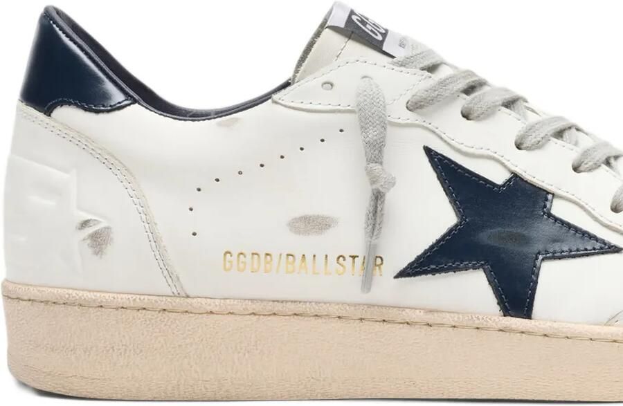 Golden Goose Ball Star in white leather with dark blue star - Foto 3