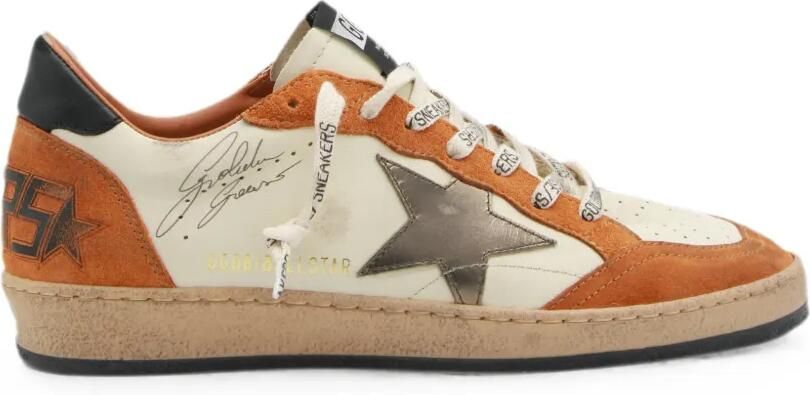 Golden Goose Ball Star leren sneakers met gerafeld-effect Beige