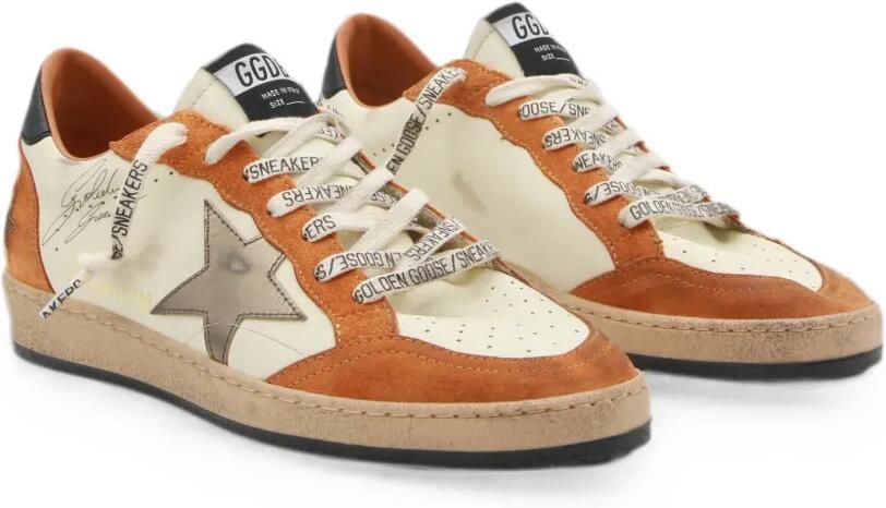 Golden Goose Ball Star leren sneakers met gerafeld-effect Beige - Foto 4