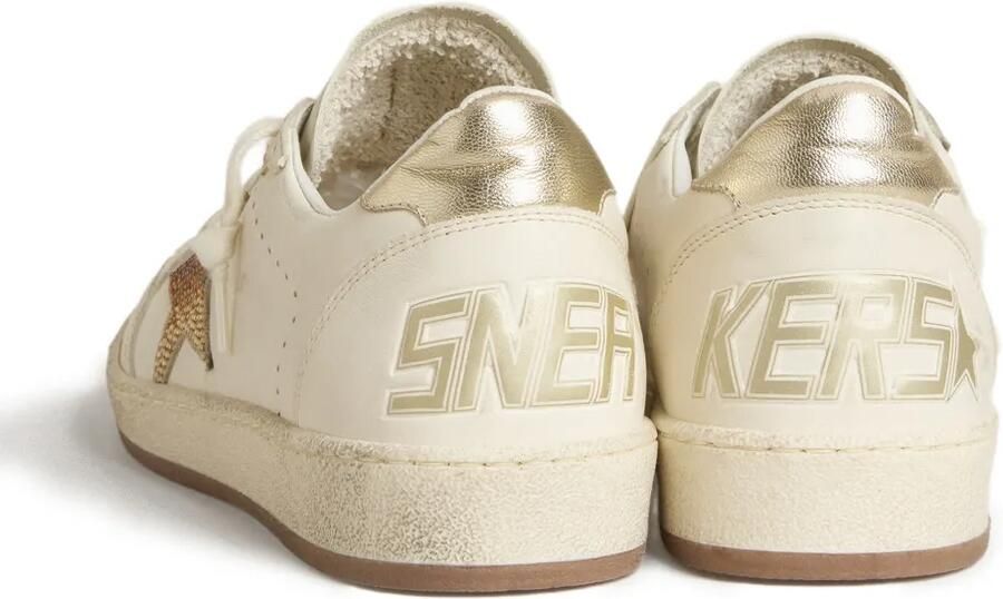 Golden Goose Ball Star leren sneakers met kristallen ster en metallic hiellus Wit - Foto 3