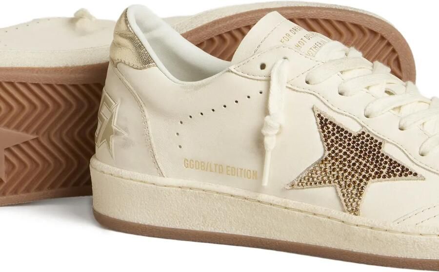Golden Goose Ball Star leren sneakers met kristallen ster en metallic hiellus Wit - Foto 2