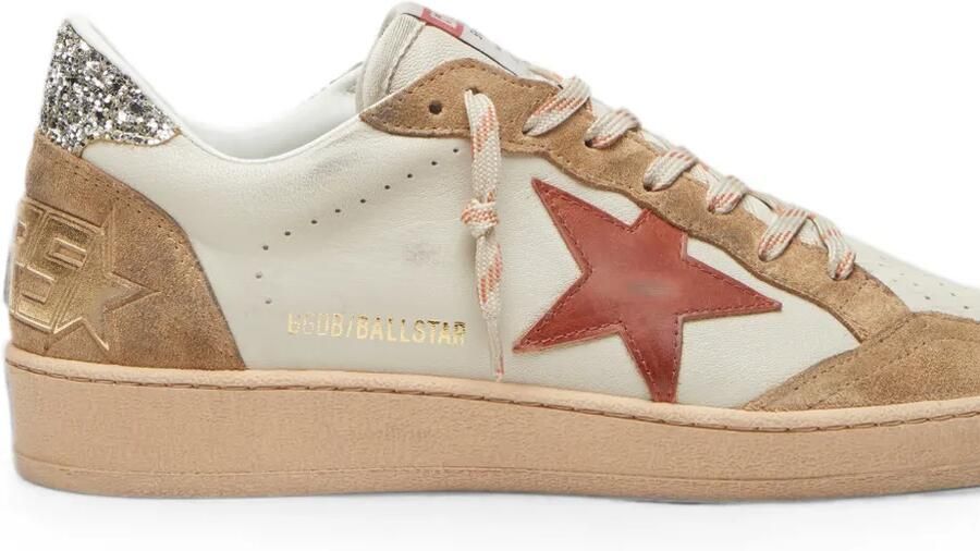 Golden Goose Ball Star leren sneakers met leren ster en suède inzetstukken Beige - Foto 3