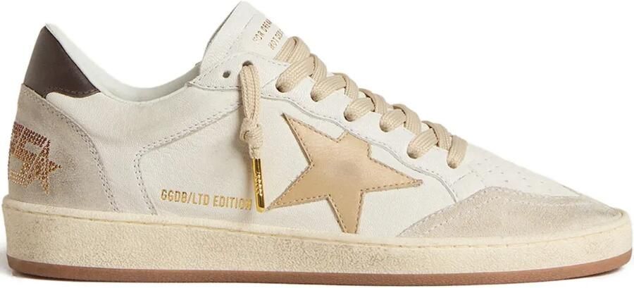 Golden Goose Ball Star LTD sneakers met beige ster en zwart hielpand Wit