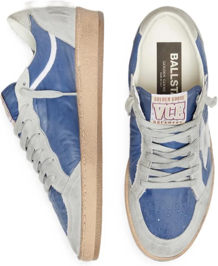Golden Goose Ball Star nylon sneakers met suède inzetstukken en metallic zilveren leren ster Blauw - Foto 2