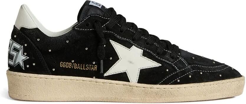 Golden Goose Ball Star sneakers in zwart suède met studs en witte leren ster