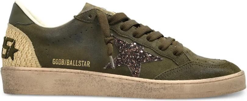 Golden Goose Ball Star sneakers met glitter-ster Groen