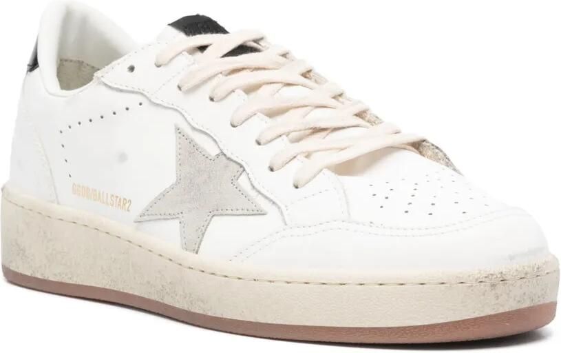 Golden Goose Ball Star sneakers met grijze suède ster en glanzende leren hiellus Wit - Foto 2
