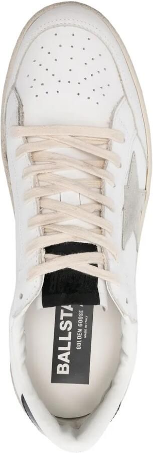 Golden Goose Ball Star sneakers met grijze suède ster en glanzende leren hiellus Wit - Foto 4