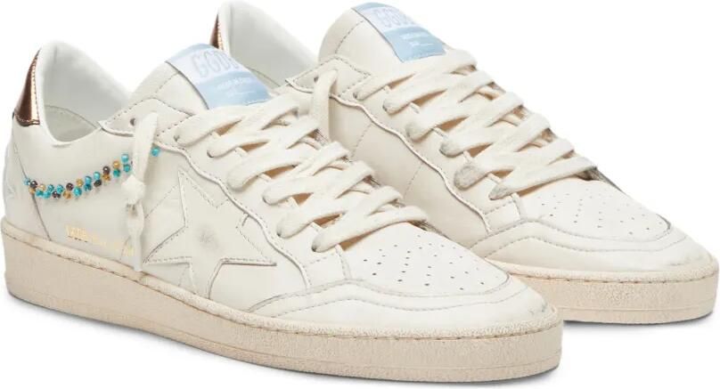 Golden Goose Ball Star sneakers met metallic hiel geborduurde kralen en nappa ster Beige - Foto 4