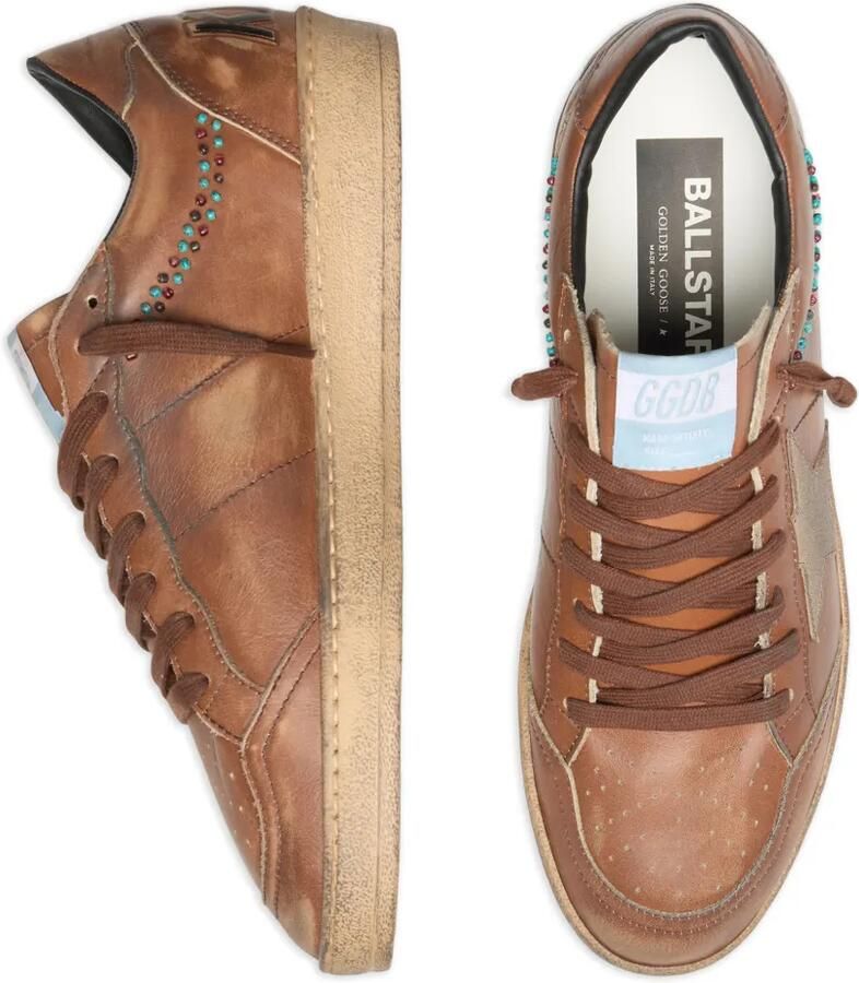 Golden Goose Ball Star sneakers van leer met suède ster en kralen Bruin - Foto 2