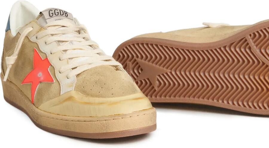 Golden Goose Ball Star sneakers van suède met leren ster en nappa hiellus Beige - Foto 2