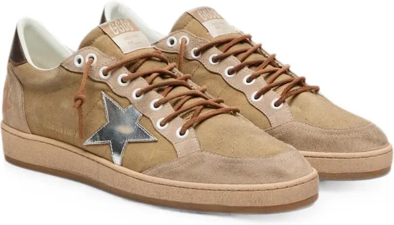 Golden Goose Ball Star sneakers van wol met crèmekleurige leren ster en bruin gewaxt leer Beige - Foto 4