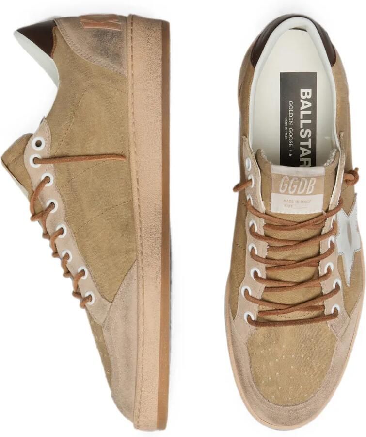 Golden Goose Ball Star sneakers van wol met crèmekleurige leren ster en bruin gewaxt leer Beige - Foto 2