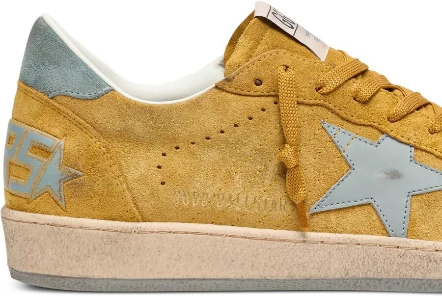 Golden Goose Ball Star suède sneakers met leren ster en lichtblauwe suède hiellus Geel - Foto 3