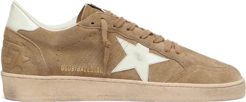 Golden Goose Ball Star suède sneakers met witte leren ster Beige