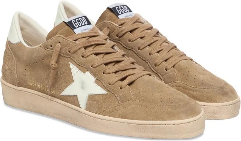 Golden Goose Ball Star suède sneakers met witte leren ster Beige - Foto 4