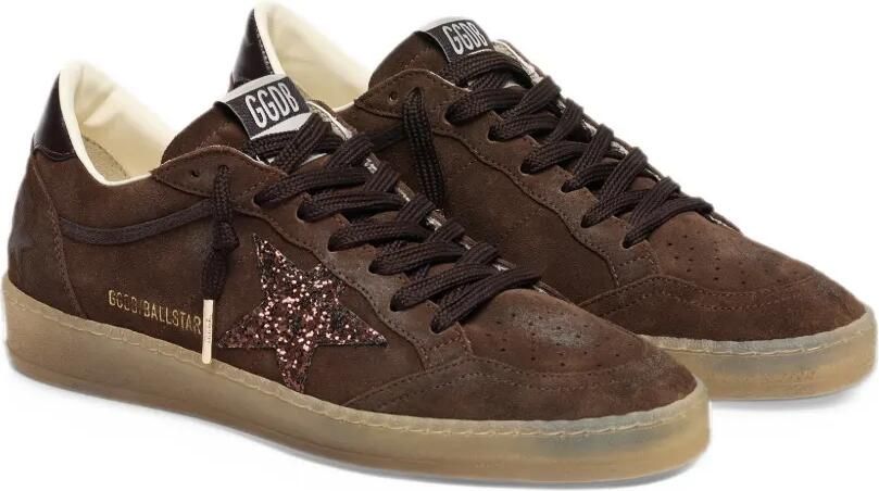 Golden Goose Ball Star suede upper toe and spur glitter star leather heel sneakers Bruin - Foto 4