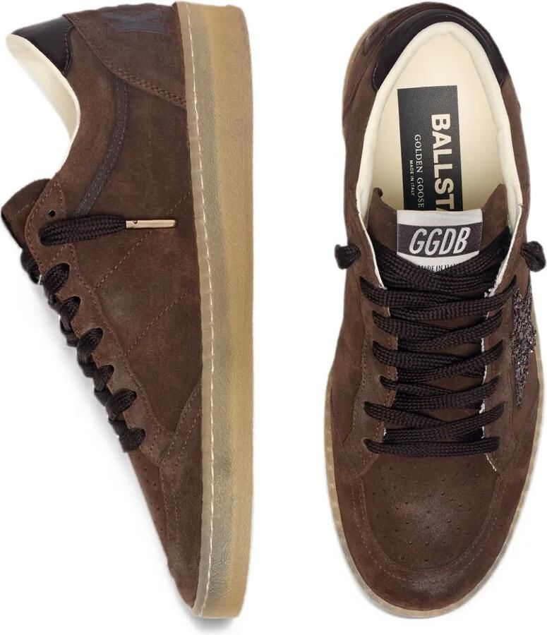 Golden Goose Ball Star suede upper toe and spur glitter star leather heel sneakers Bruin - Foto 2