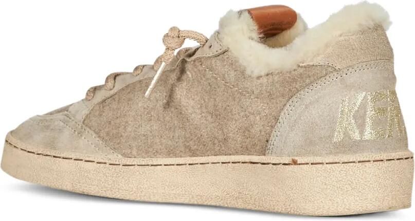 Golden Goose Ball Star wollen sneakers met gouden leren ster en witte lammy voering Beige - Foto 3