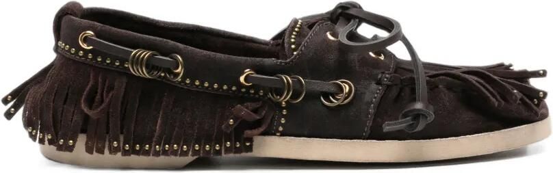Golden Goose Bootschoenen met franje en studs Bruin