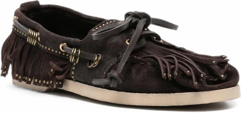 Golden Goose Bootschoenen met franje en studs Bruin - Foto 3