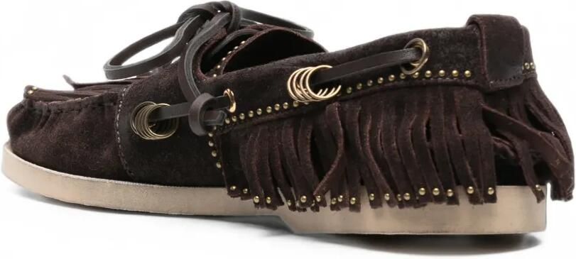 Golden Goose Bootschoenen met franje en studs Bruin - Foto 4