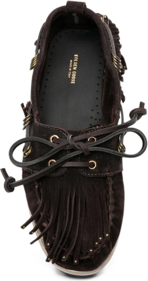 Golden Goose Bootschoenen met franje en studs Bruin - Foto 2