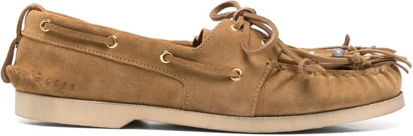 Golden Goose Bootschoenen verfraaid met kralen en franje Beige