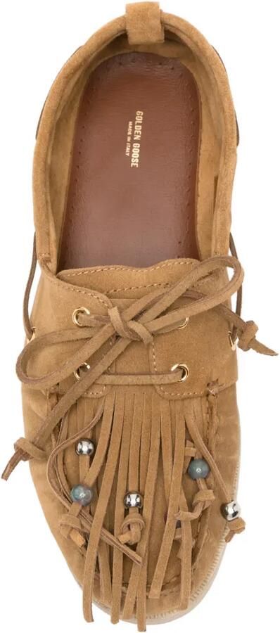 Golden Goose Bootschoenen verfraaid met kralen en franje Beige - Foto 2