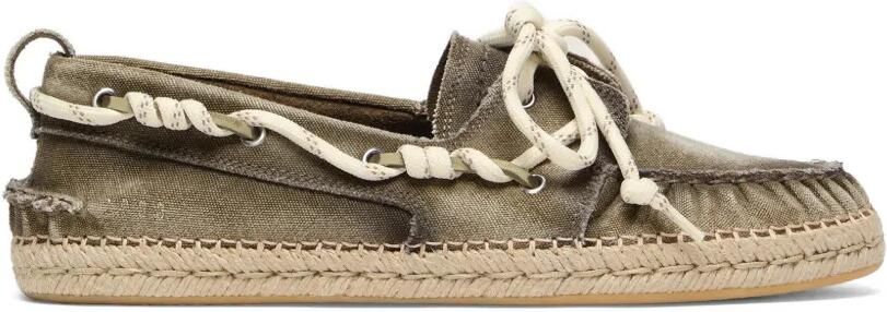Golden Goose Cruise canvas mocassins met juta-effect Groen