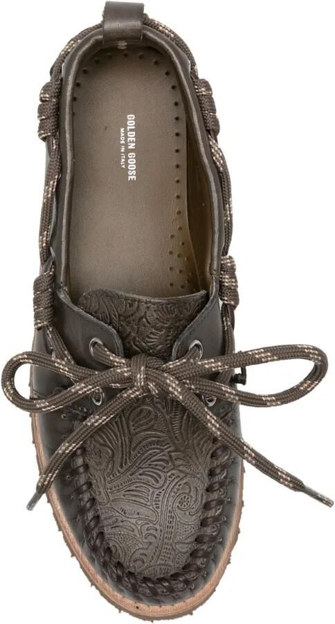 Golden Goose Cruise loafers met bloemen-reliëf Bruin - Foto 2