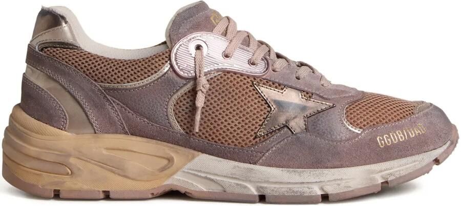 Golden Goose Dad-Star sneakers van lila suède en mesh met gelamineerde leren ster en hiellus Bruin