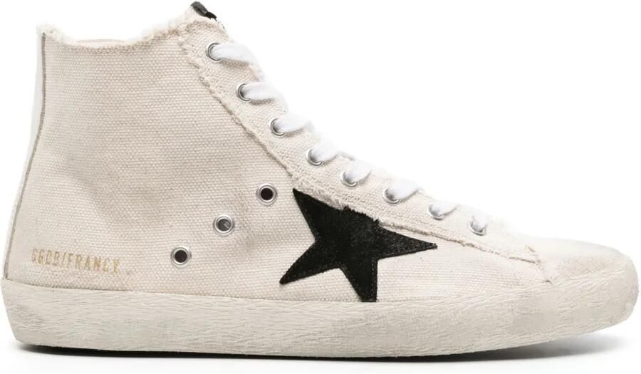 Golden Goose Francy canvas sneakers met suède ster Beige