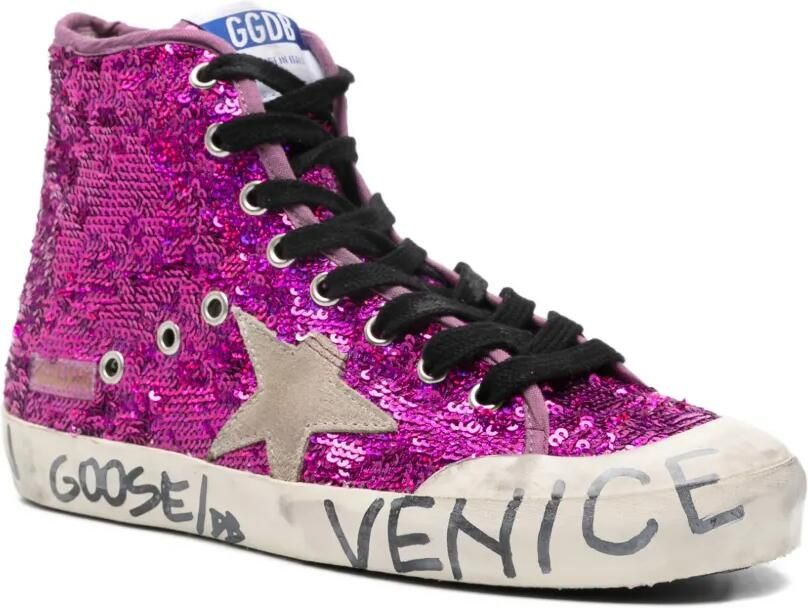 Golden Goose Francy Penstar sneakers met pailletten Paars - Foto 3