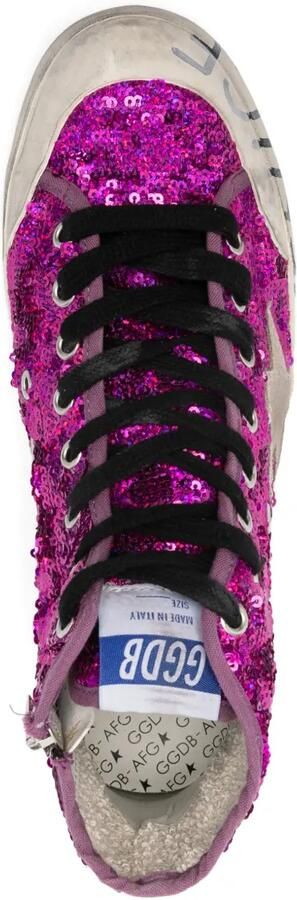 Golden Goose Francy Penstar sneakers met pailletten Paars - Foto 4