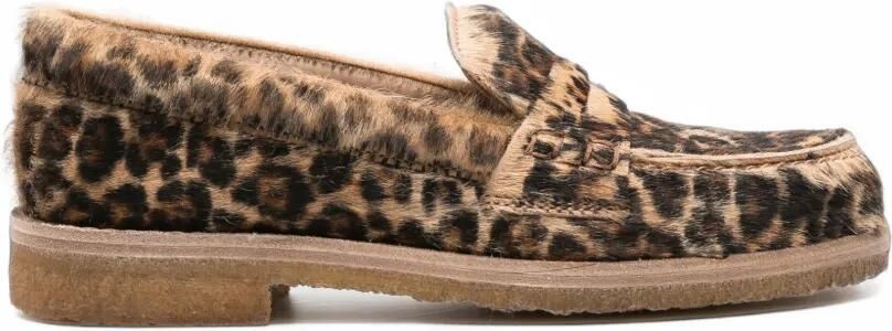 Golden Goose Jerry loafers in leopard-print pony skin Bruin