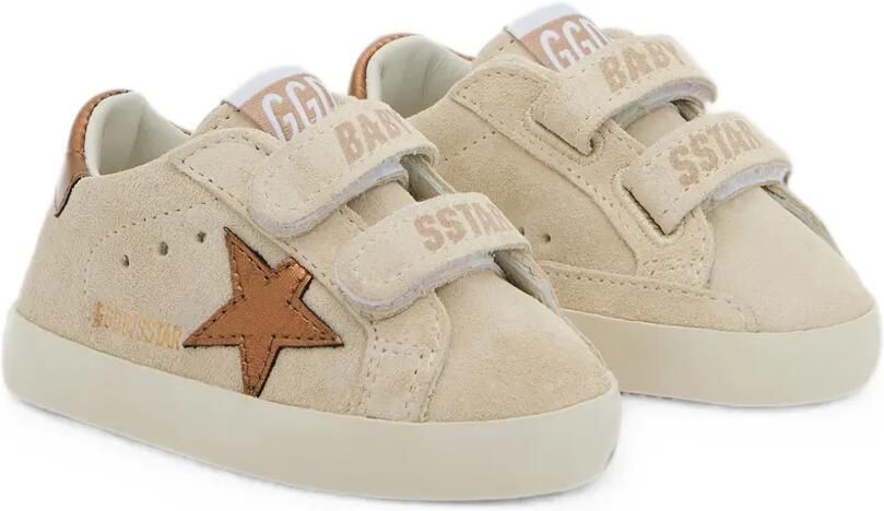 Golden Goose Kids Baby Old School leren sneakers met ster Beige