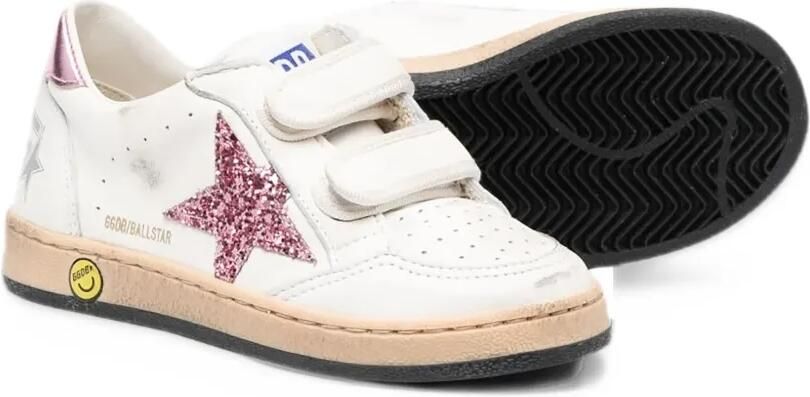 Golden Goose Kids Ball Star glitter-star sneakers Wit