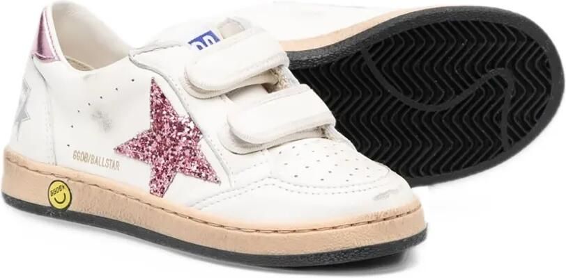 Golden Goose Kids Ball Star glitter-star sneakers Wit