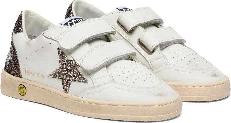 Golden Goose Kids Ball Star leren sneakers met glitters en ster Wit - Foto 4