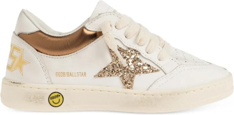 Golden Goose Kids Ball Star sneakers met glitter Wit